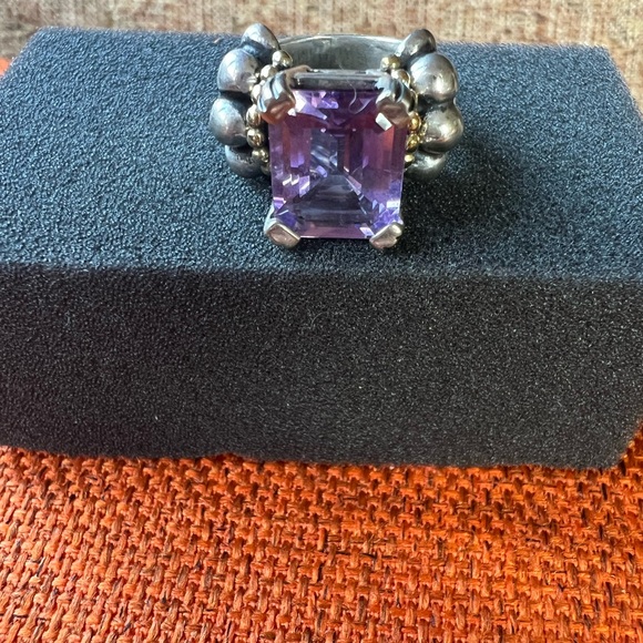 Elegant Silver and Purple Gemstone Ring